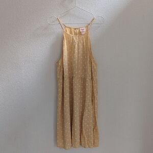 Yellow Floral Halter Midi Dress